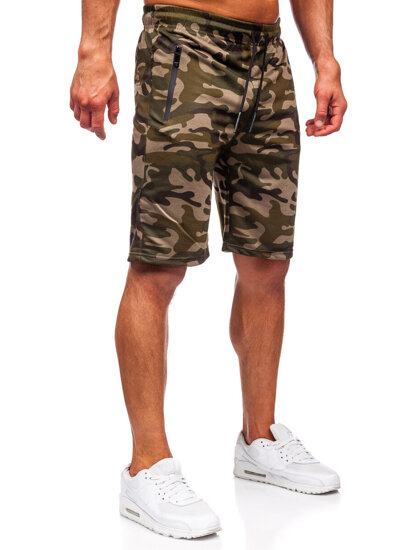 Bolf Herren Kurze Sporthose Camo Grün  JX862