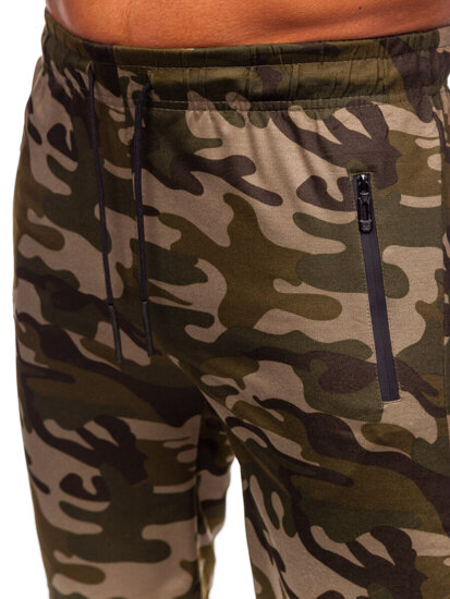 Bolf Herren Kurze Sporthose Camo Grün  JX862