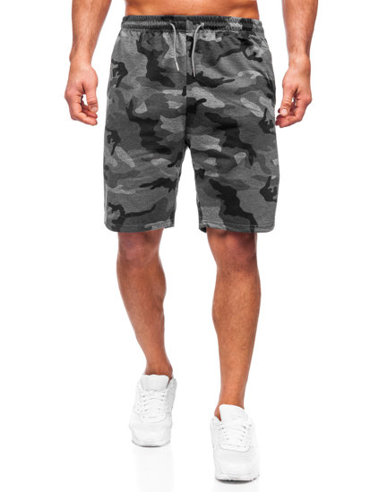 Bolf Herren Kurze Sporthose Camo Schwarzgrau  8K283