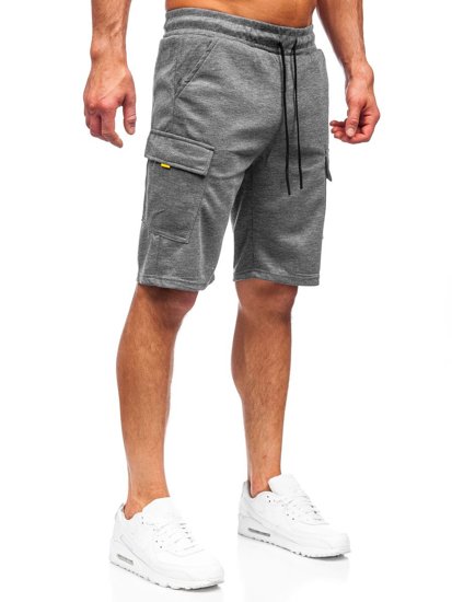 Bolf Herren Kurze Sporthose Cargohose Schwarzgrau  JX167