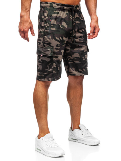 Bolf Herren Kurze Sporthose Cargoshorts Camo Dunkelgrün  JX875