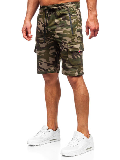 Bolf Herren Kurze Sporthose Cargoshorts Camo Grün  JX875