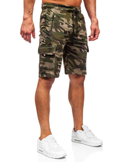 Bolf Herren Kurze Sporthose Cargoshorts Camo Grün  JX875