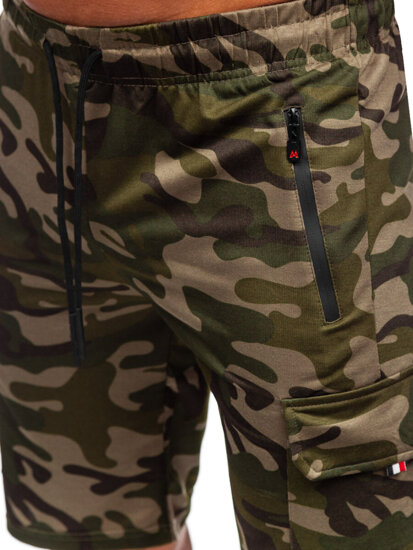 Bolf Herren Kurze Sporthose Cargoshorts Camo Grün  JX875