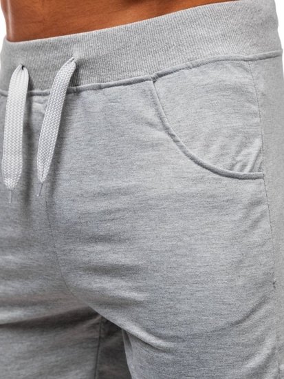 Bolf Herren Kurze Sporthose Grau  B1001