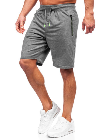 Bolf Herren Kurze Sporthose Schwarzgrau  8K292