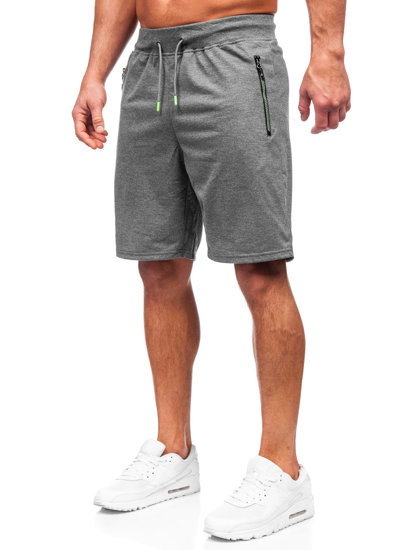 Bolf Herren Kurze Sporthose Schwarzgrau  8K292