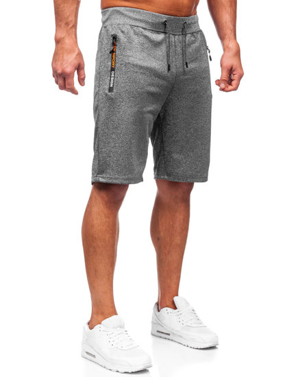 Bolf Herren Kurze Sporthose Schwarzgrau  8K296