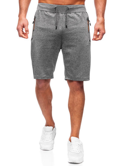 Bolf Herren Kurze Sporthose Schwarzgrau  8K296