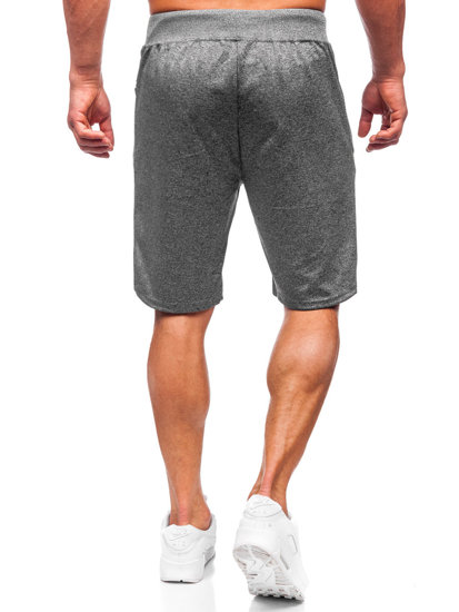 Bolf Herren Kurze Sporthose Schwarzgrau  8K297