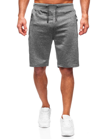 Bolf Herren Kurze Sporthose Schwarzgrau  8K297