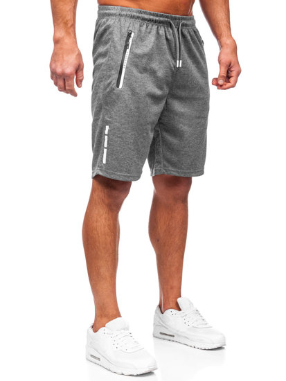 Bolf Herren Kurze Sporthose Schwarzgrau  8K925