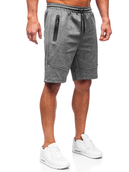 Bolf Herren Kurze Sporthose Schwarzgrau  8K929