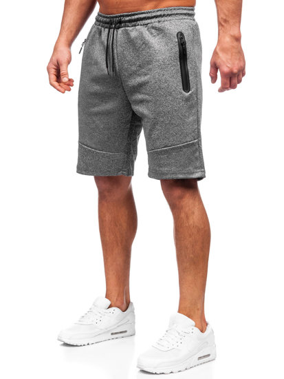 Bolf Herren Kurze Sporthose Schwarzgrau  8K929