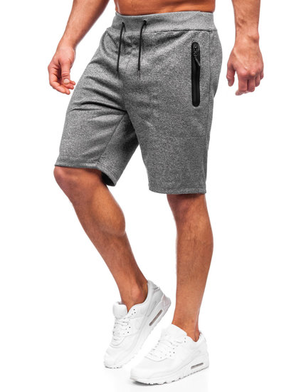 Bolf Herren Kurze Sporthose Schwarzgrau  8K935