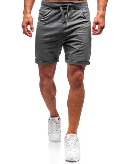 Bolf Herren Kurze Sporthose Schwarzgrau  B1001