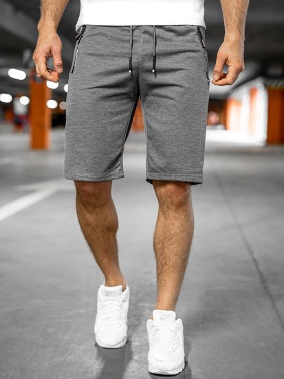 Bolf Herren Kurze Sporthose Schwarzgrau  JX512