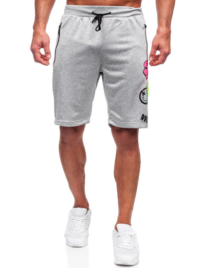 Bolf Herren Kurze Sporthose Shorts Grau  HS7195