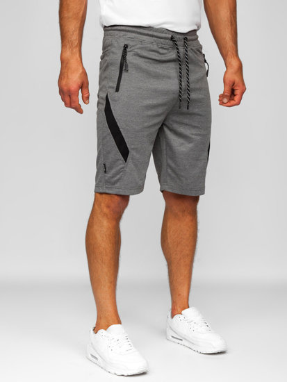 Bolf Herren Kurze Sporthose Shorts Grau-Schwarz  Q3875