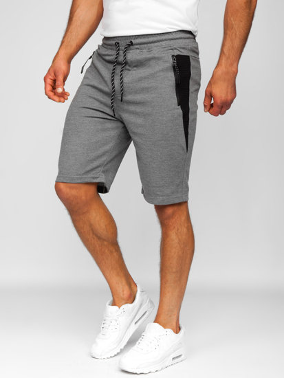 Bolf Herren Kurze Sporthose Shorts Grau-Schwarz  Q3876