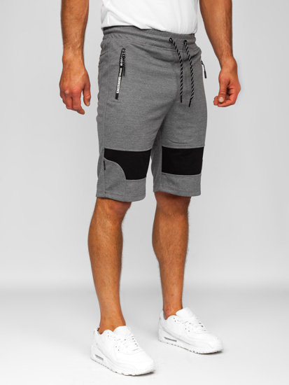 Bolf Herren Kurze Sporthose Shorts Grau-Schwarz  Q3877