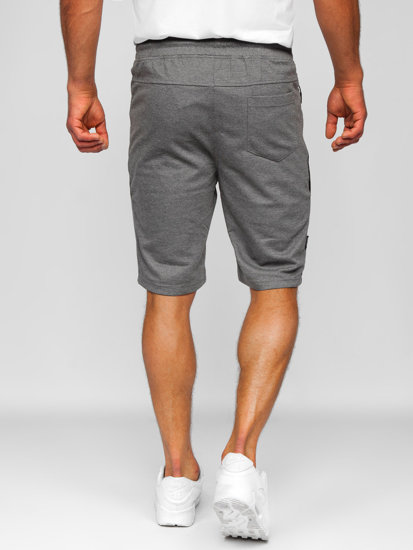 Bolf Herren Kurze Sporthose Shorts Grau-Schwarz  Q3878