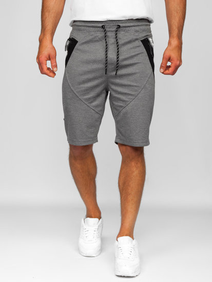 Bolf Herren Kurze Sporthose Shorts Grau-Schwarz  Q3878