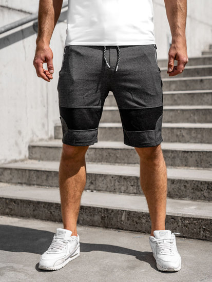 Bolf Herren Kurze Sporthose Shorts Schwarz-Weiß  Q3877