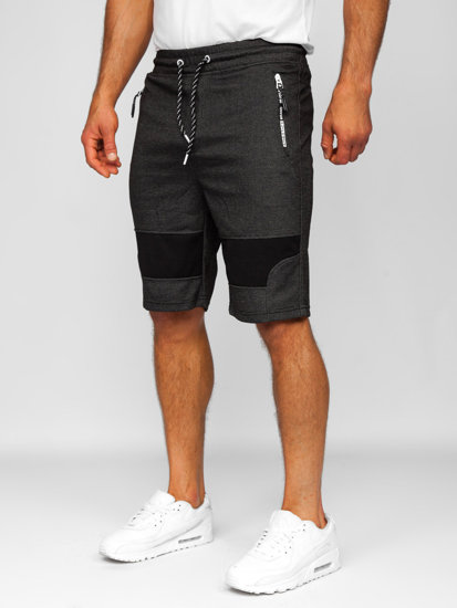 Bolf Herren Kurze Sporthose Shorts Schwarz-Weiß  Q3877