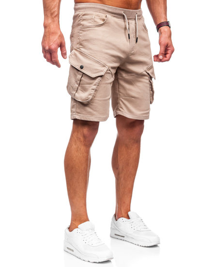 Bolf Herren Kurze Stoffhose Cargoshorts Beige  384k