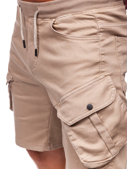 Bolf Herren Kurze Stoffhose Cargoshorts Beige  384k