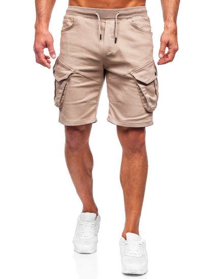 Bolf Herren Kurze Stoffhose Cargoshorts Beige  384k