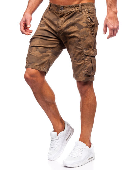 Bolf Herren Kurze Stoffhose Cargoshorts Camo Braun  ZK8806