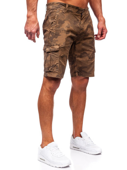 Bolf Herren Kurze Stoffhose Cargoshorts Camo Braun  ZK8806