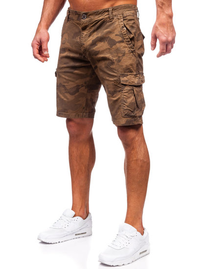 Bolf Herren Kurze Stoffhose Cargoshorts Camo Braun  ZK8806