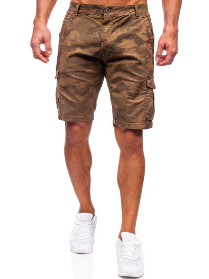 Bolf Herren Kurze Stoffhose Cargoshorts Camo Braun  ZK8806