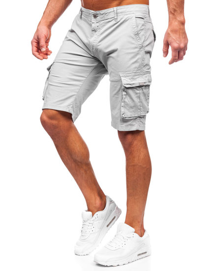 Bolf Herren Kurze Stoffhose Cargoshorts Grau J707