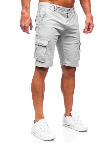 Bolf Herren Kurze Stoffhose Cargoshorts Grau J707