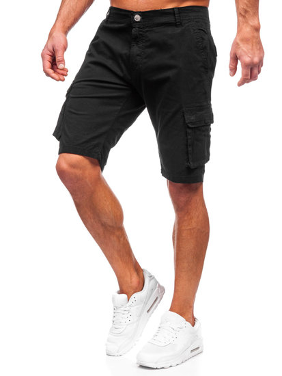 Bolf Herren Kurze Stoffhose Cargoshorts Schwarz  J707