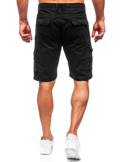 Bolf Herren Kurze Stoffhose Cargoshorts Schwarz  J707