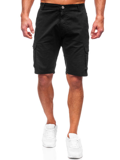 Bolf Herren Kurze Stoffhose Cargoshorts Schwarz  J707