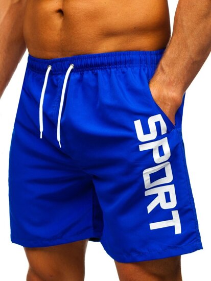 Bolf Herren Kurzehose Badeshorts Mittelblau  HN109