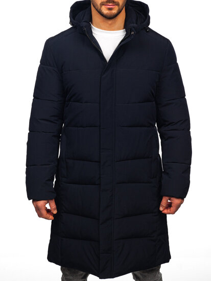 Bolf Herren Lange Gepolsterte Winterjacke Dunkalblau  31M5009