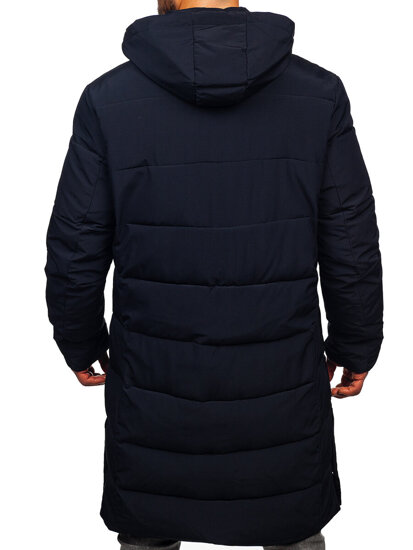 Bolf Herren Lange Gepolsterte Winterjacke Dunkalblau  31M5009