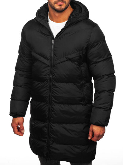 Bolf Herren Lange Winterjacke Schwarz  CS1007