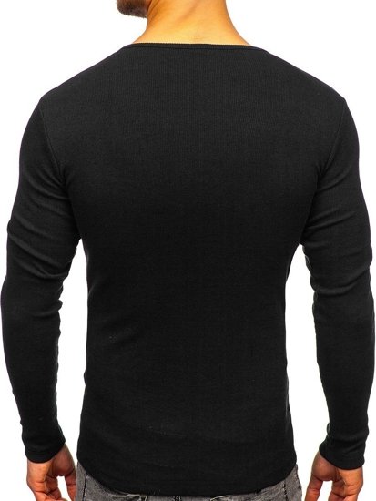 Bolf Herren Longseeve Uni Schwarz  145362