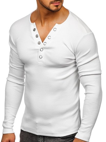 Bolf Herren Longseeve Uni Weiß  145362