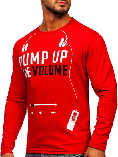 Bolf Herren Longsleeve mit Motiv Rot  1219