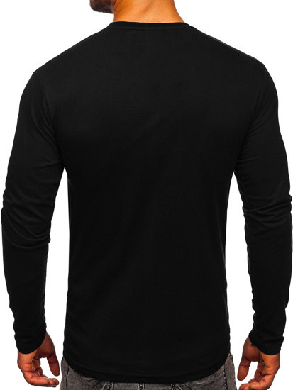 Bolf Herren Longsleeve mit Motiv Schwarz  1219