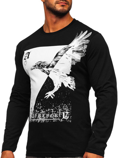 Bolf Herren Longsleeve mit Motiv Schwarz  146741